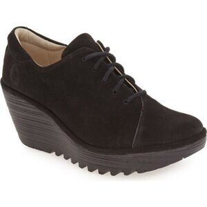 FLY London Yumi lace up platform wedge shoe bootie shootie size 39/US 8-8.5